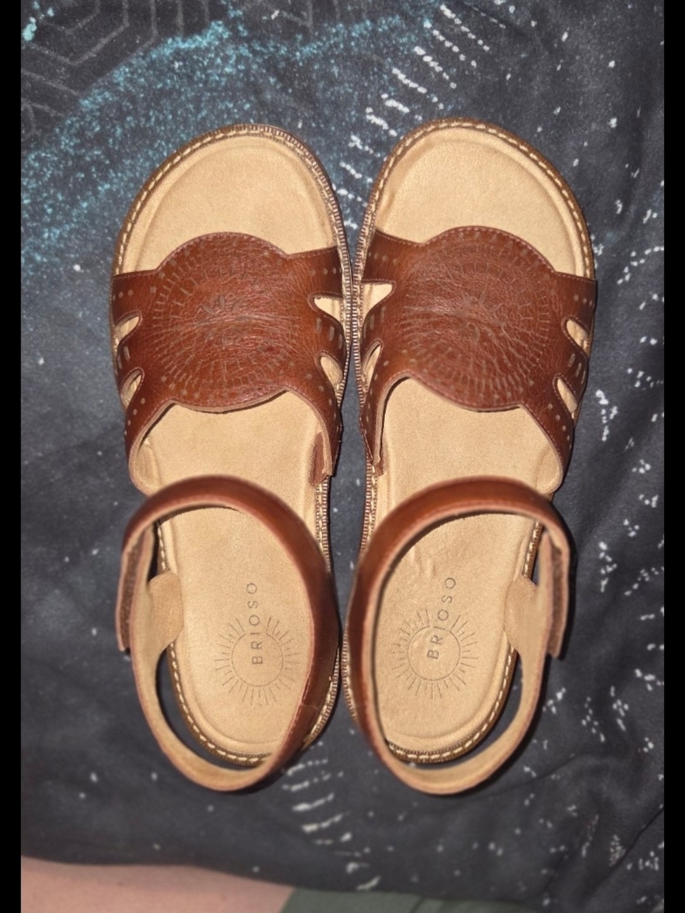 Brioso Brown Leather Wedge Sandals